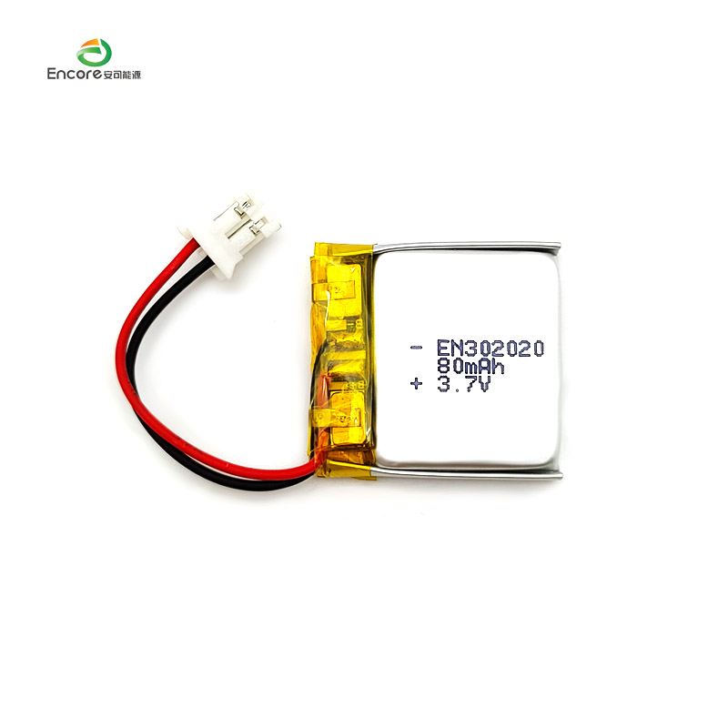 80mah Li-polymerbatteri for Bluetooth-hodesett